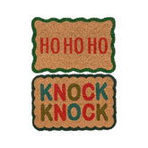 Decoris Coir Christmas Doormat Text 60 x 40cm - 2 Assorted